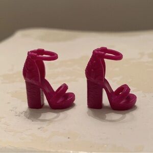Barbie doll magenta high heel ankle strap sandals heels